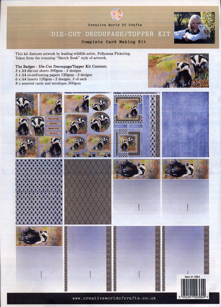 Card Making Kit : Badgers - Image 2